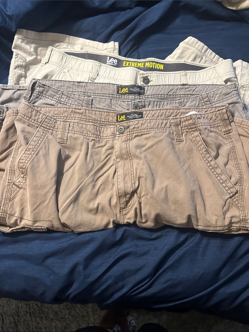 Lee Men's Casual Shorts Trio in Tan, Khaki and Light Gray